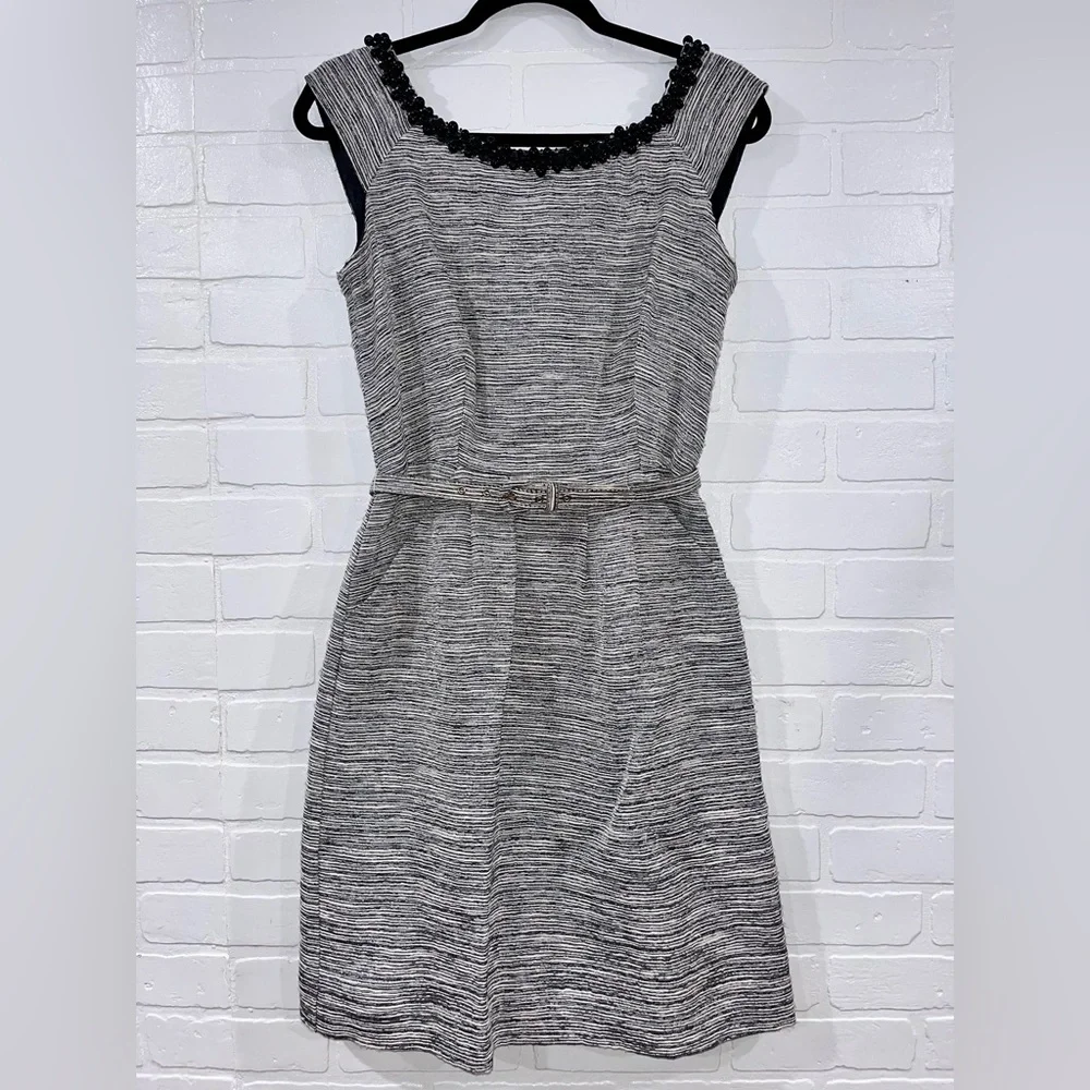 Kate Spade New York Beaded Jacquard Josie Dress with Belt and Pockets